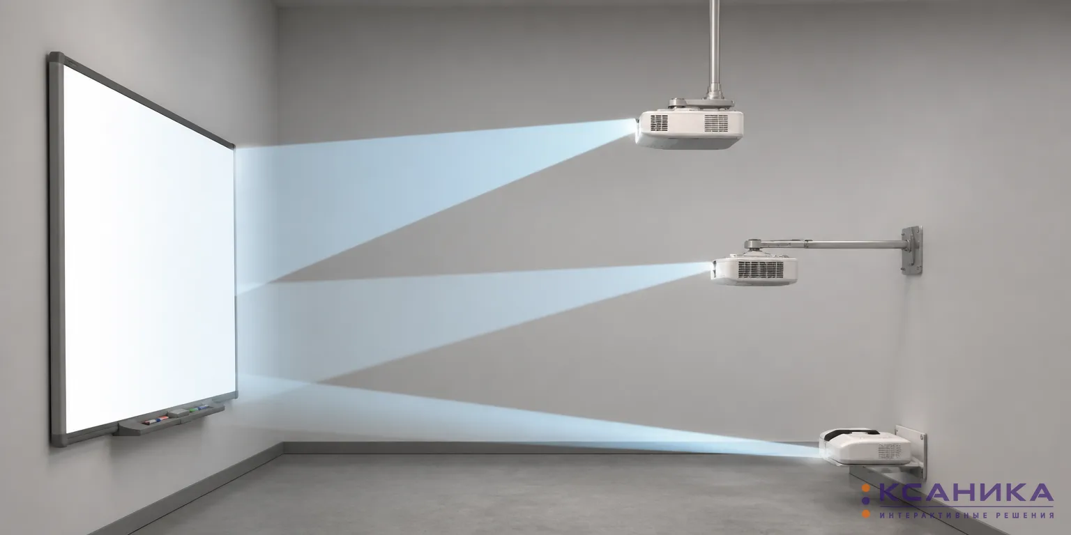 Сравнение расстояний установки проекторов с разной оптикой